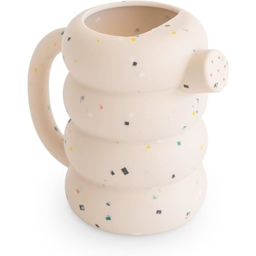confetti mushie Silicone Watering Can | Bath and Outdoor Play for Toddlers 10 Months+ (Vanilla Confetti)