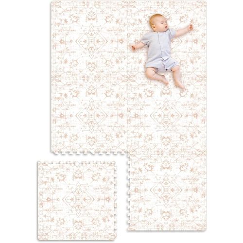 Extra Large Baby Play Mat - 4FT x 6FT Foam Puzzle Floor Mat for Kids & Toddlers (Persia Rhombic Pattern)