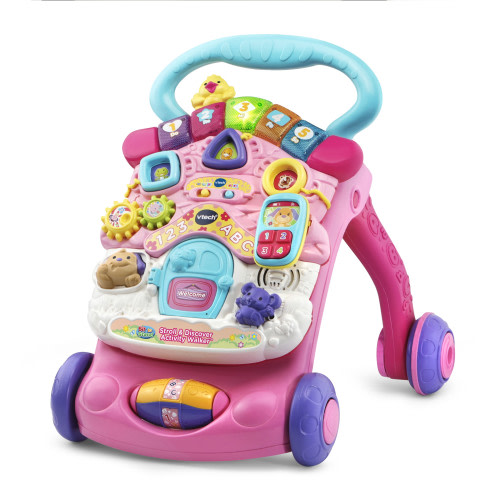 VTech Stroll & Discover Activity Walker - Pink Baby Walkers with Accessories, Baby and Toddler Toys