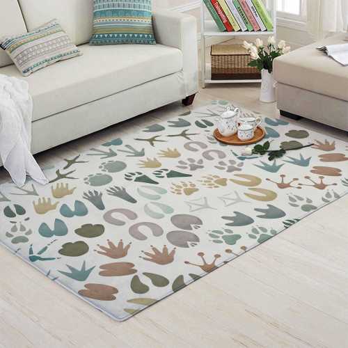 Animal Tracks Rug Foot Print Nursery Rug Animal Track Carpet Forest Area Mat Nature Lover Baby Newborn Gift Kids Playroom Mat Room Play Mat