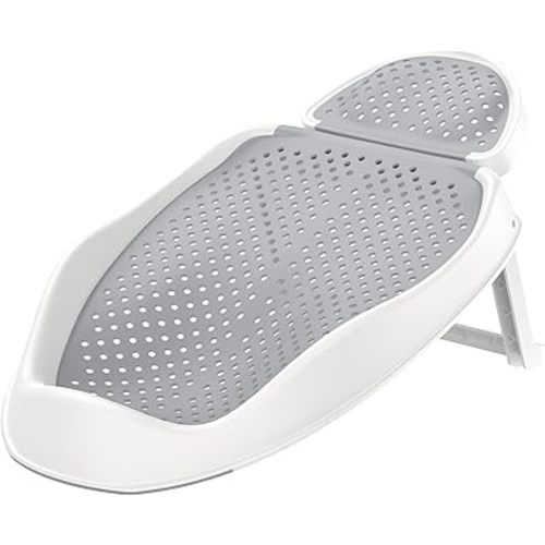 Foldable Baby Bathtub Support, Ergonomic Mesh Infant Bathtub, Portable Baby Bath Tub for Newborn Babies 0-6 Months, Grey