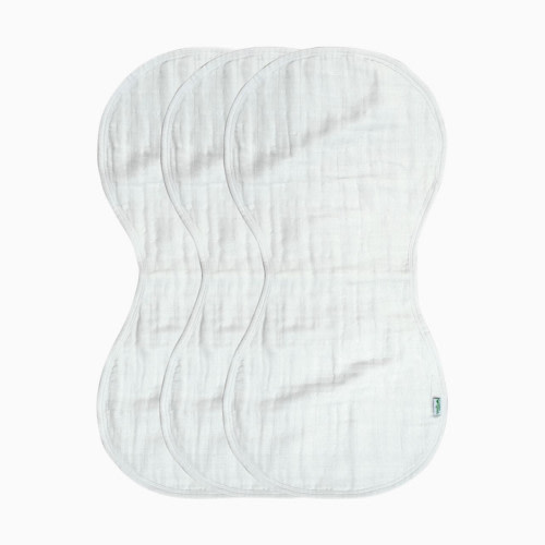 GREEN SPROUTS Muslin Burp Cloths (3 Pack) - White Set