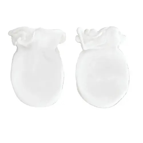 Playette 2 Pack Mittens Bamboo White | Baby Bunting AU