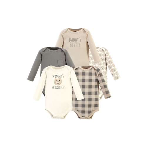 Cotton Long-Sleeve Bodysuits 5-Pack, Newborn
- Only a few left