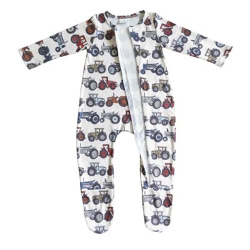 Infant Boutique Long Sleeve Baby Onesies Bodysuits Baby Boy Girl's Romper Zipper Farm Truck Cute Toddler Sleep Wear Newborn