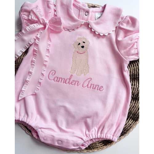 Personalized Girls Bubble Romper/Short Sleeve Custom Embroidered Name Outfit/Summer Bubble Outfit for Baby Girl/Embroidered Baby Clothing