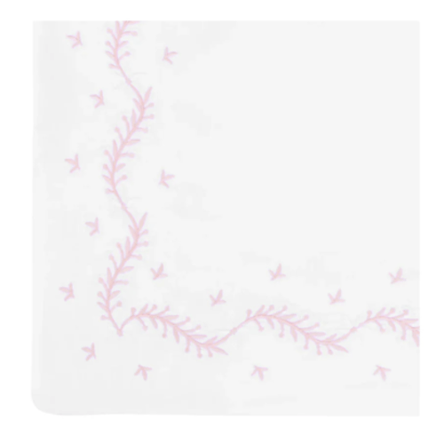 Embroidered Crib Sheet in Blush | Over The Moon
