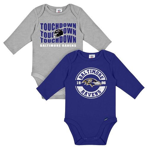 Gerber NFL Unisex Baby Nfl 2-pack Long Sleeve Onesie Bodysuit