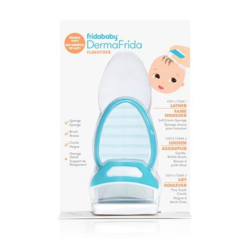 Frida Baby -3-Step Cradle Cap System, Sponge, Brush, Comb & Storage Stand, Age: Newborn+