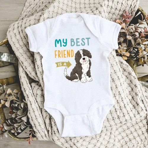 My Best Friend is a Sheepadoodle Baby Bodysuit, Baby Boy Baby Girl Clothes, Sheepdoodle Dog Baby Shower Gift, Sheeppoo Baby Announcement - Etsy