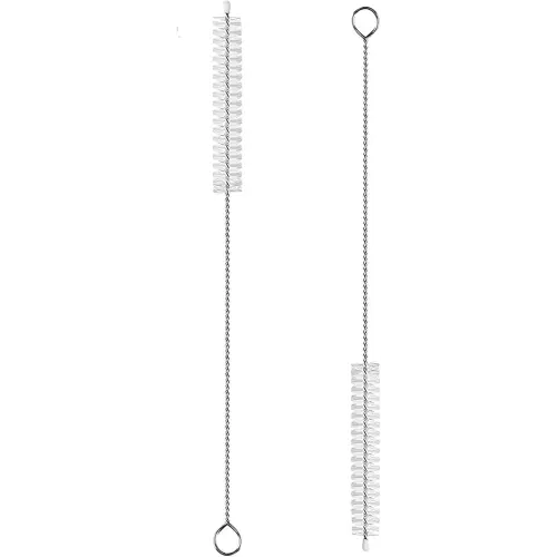 2 Pack Straw Cleaner Brush, Reusable Metal Handles Straw Cleaner Brush Extra Long for Stanley Mug 40, 30, 20 oz, 10mm Wide Straw Cleaner Brush for Sippy Cup, Water Bottle and Tubes (Clear+Clear)