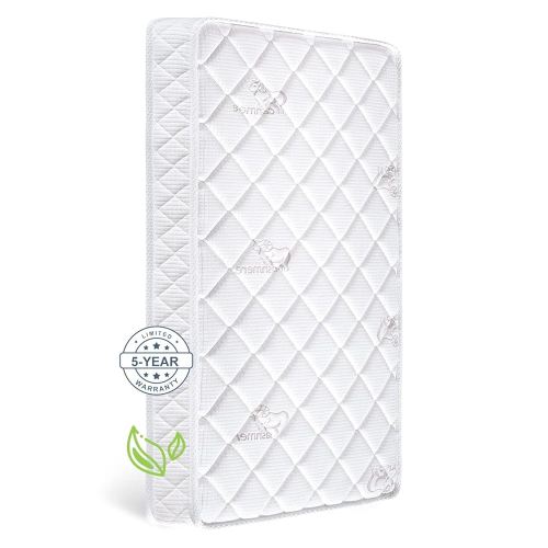 Premium Crib & Toddler Mattress,100% Knitted Fabric, Premium Fleece Surface-Hypoallergenic, 5" Thick Firm Soft Crib Mattress, Non-Toxic - Fits Standard Cribs & Toddler Beds