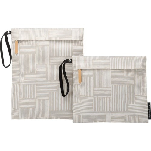 Petunia Pickle Bottom Set of 2 Water Resistant Wet Bags, Grey