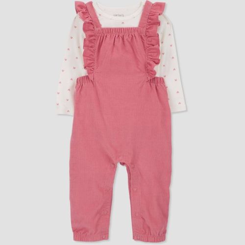 Carter's Just One You® Baby Girls' Birds Undershirt & Bottom Set - Gray/Pink, Size: 9M