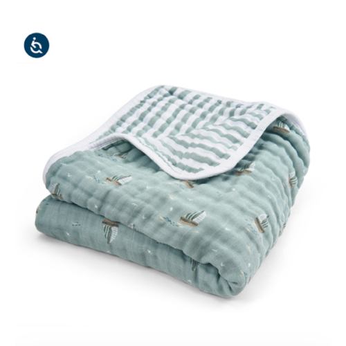 aden + anais Organic Cotton Muslin Blanket in Sailing Seas