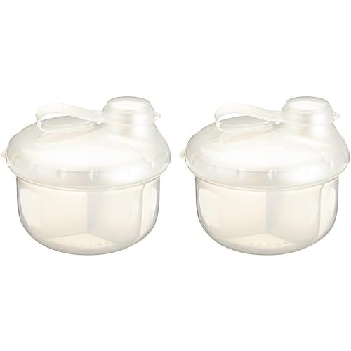Nuby Milk Powder Dispenser, Colors May Vary, 3 Compartments (Pack of 2)