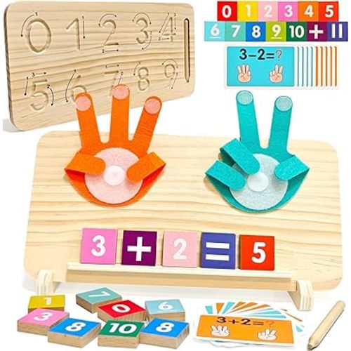 Preschool Learning Toys for Toddlers 2-5, 2 in 1 Educational Learning Toys-Math Manipulatives Number Counting Blocks for Kids, Montessori Toys for 3 4 5 Year Old Boys Girls Birthday Gifts