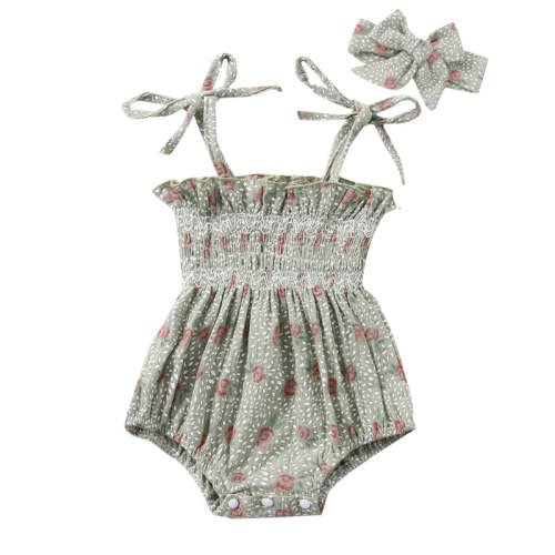 Dainty Floral Romper and Bow