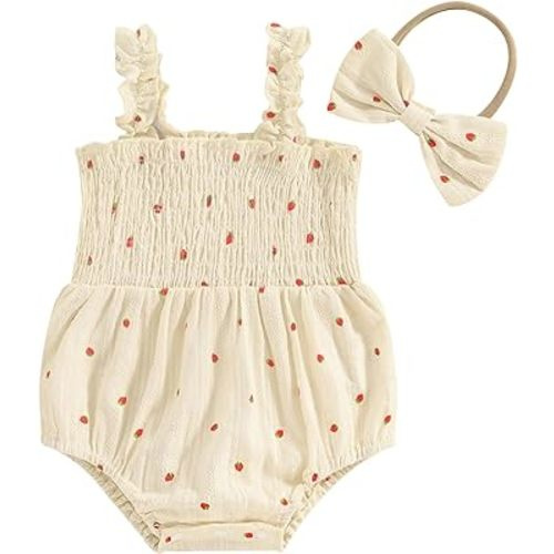 Hnyenmcko Newborn Baby Boy Girls Clothes Infant Rainbow Romper Waffle Ruffled Sleeveless Backless Bodysuit Jumpsuit Outfit