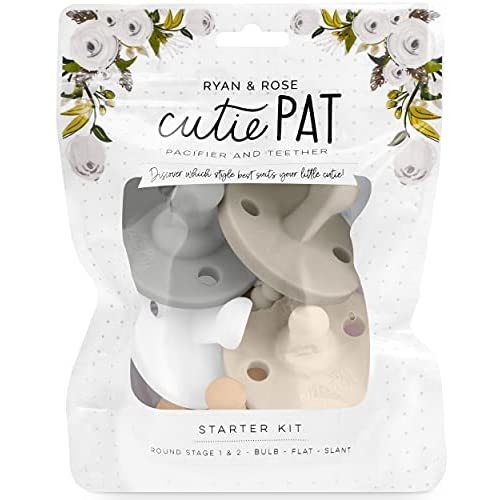 Ryan & Rose Cutie PAT Pacifier Teether (Starter Kit, Neutral)