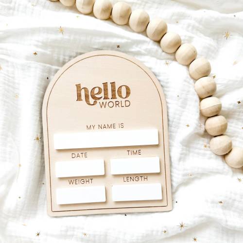 Birth Announcement Sign, Birth Stats Sign, Hello World