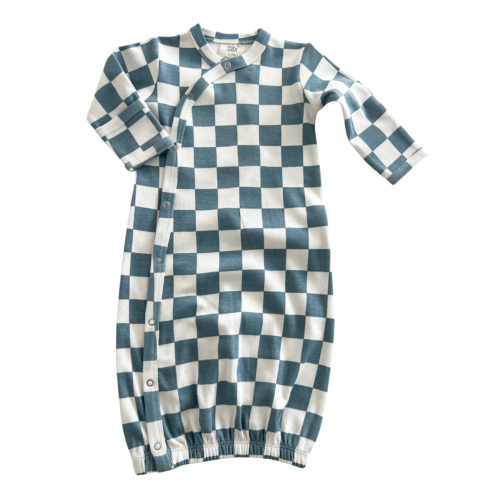 Blueberry Muffin Checkerboard / Organic Gown