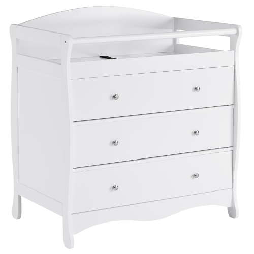 Ktaxon 3-Drawer Changing Table, Wood Infant Diaper Changing Station, Baby Dresser for Nursery, (White)