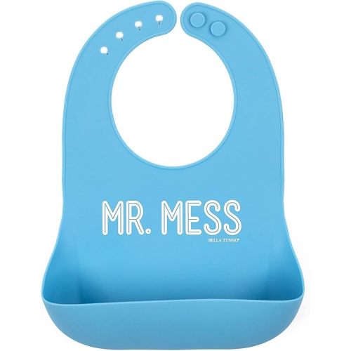 Bella Tunno Wonder Bib - Adjustable Silicone Baby Bibs for Boys, Durable and Waterproof BPA Free Silicone - Mr Mess
