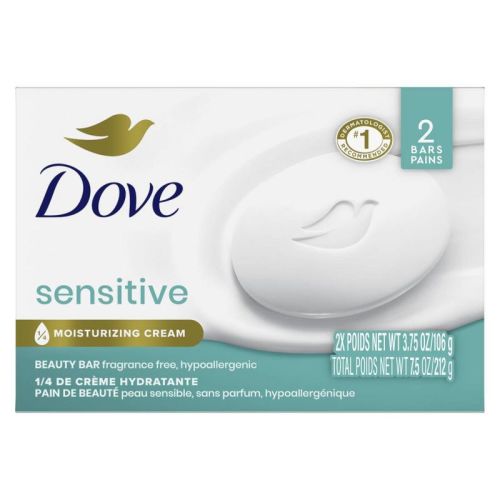 Dove Beauty Sensitive Skin Moisturizing Fragrance-Free Beauty Bar Soap