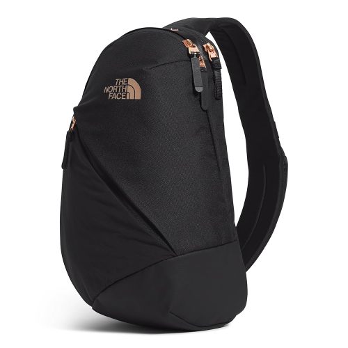 THE NORTH FACE Women's Isabella Sling | Slim Carry Crossbody Bag with Large Main Compartment, Water-Repellent Finish, Women-Specific Fit, TNF Black Light Heather/Burnt Coral Metallic-NPF, One Size