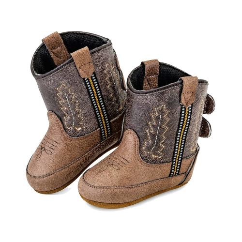 Old West Baby-Girl's Poppets Leather Boots with Velcro Closure