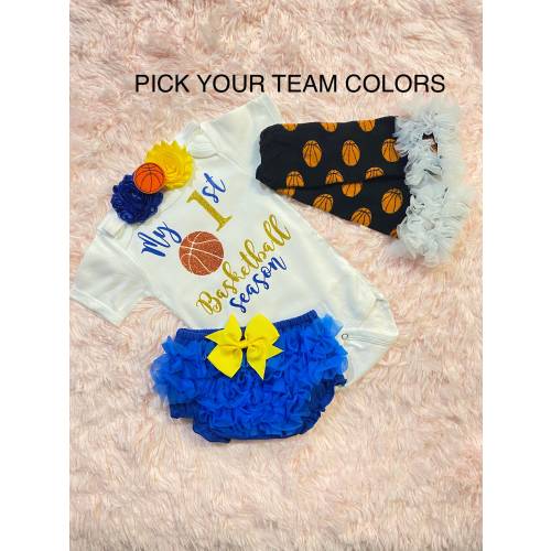 my 1st basketball season - my first basketball season - baby girls basketball outfit - baby basketball jersey -baby girls basketball shirt