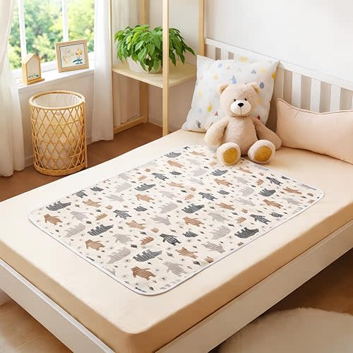 YIVEKO Baby Waterproof Bed Pad Washable Mattress Pad Reusable Underpads Bed Wetting Incontinence Cover for Baby Toddler Children and Adults