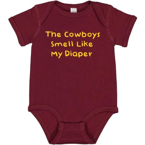 Washington Fan The Cowboys Smell Like My Diaper Funny Baby Bodysuit Gift Outfit