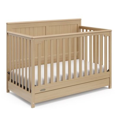 Graco Hadley 5-in-1 Convertible Baby Crib with Drawer, Driftwood