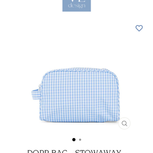 Dopp Bag - Stowaway - Gingham Sky