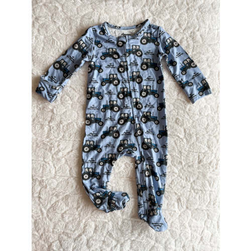 Blue Tractor Baby Pajamas
