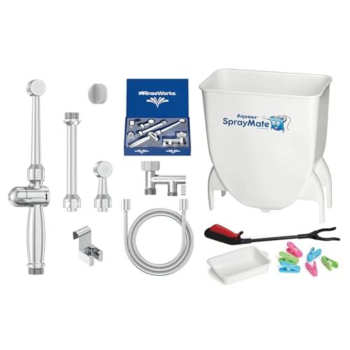 Aquaus SprayMate & Aquaus 360 Premium Diaper Sprayer for Toilet Bundle (Brass Sprayer)