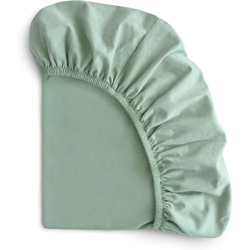 mushie Stretchy & Soft Crib Sheet | Fitted 28" x 52" (Roman Green)