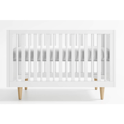Finn White Wood Convertible Baby Crib