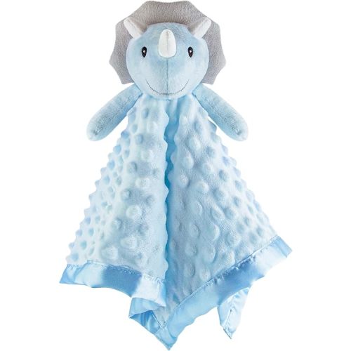 Pro Goleem Loveys for Babies - Soft Security Blanket Baby Snuggle Toy Newborn Stuffed Animals Baby Gifts for Boys and Girls, Triceratops Dinosaur, 16 Inch