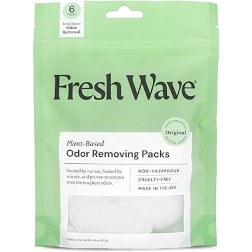 Fresh Wave Odor Eliminating & Deodorizing Packs | Bag of 6 | Safer Odor Relief for Small Spaces | Natural Plant-Based Odor Eliminator | Odor Absorbers for Home