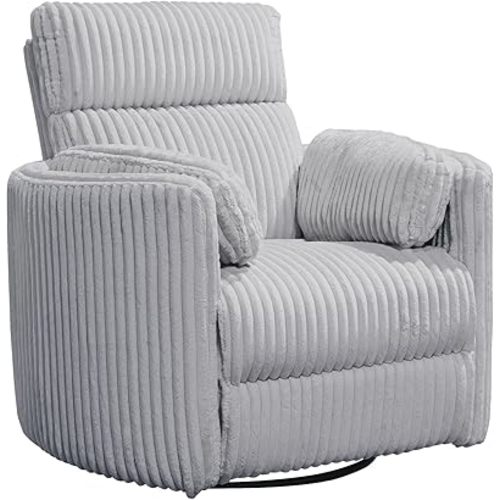 Radius - Mega Grey Swivel Power Glider Recliner