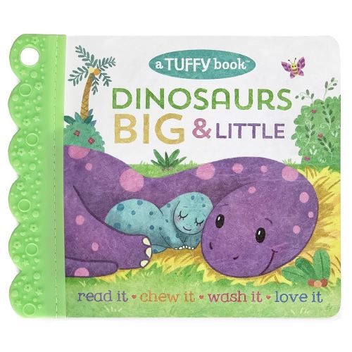 Tuffy Dinosaurs Big & Little (an Opposites Book) - Washable, Chewable, Unrippable Pages With Hole For Stroller Or Toy Ring, Teether Tough, Ages 0-3 (A Tuffy Book)