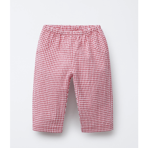 GINGHAM BAGGY PANTS - Red / White | ZARA United States