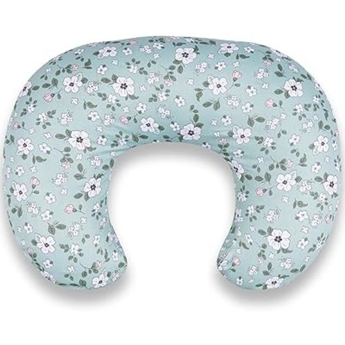 Nursing Pillow for Breastfeeding & Bottle Feeding - Ergonomic C-Shape Design with Breathable Filling & Removable Washable Cover, Supports 0-18 Months (Feeding, Tummy Time, Sitting)