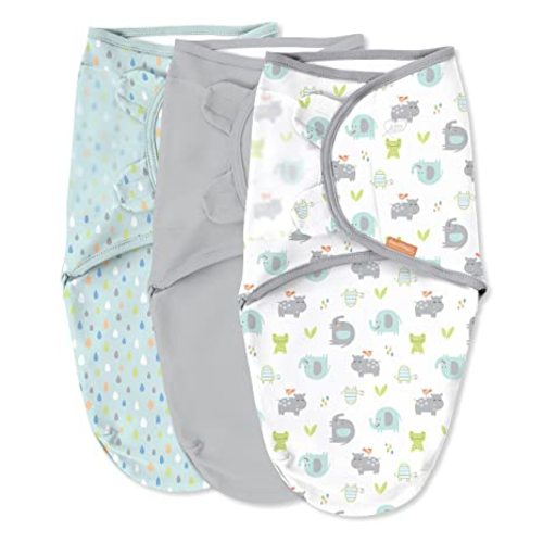 SwaddleMe Original Swaddle - Size Small/Medium, 0-3 Months, 3-Pack (Jungle Drops) Easy to Use Newborn Swaddle Wrap Keeps Baby Cozy and Secure and Helps Prevent Startle Reflex