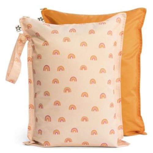 Tiny Twinkle Mess-proof Waterproof Washable Baby/toddler Wet Bags For Diapers, Swimsuits And Travel (boho Rainbow)