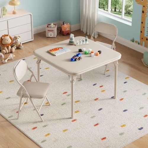 Kids Folding Table and Chairs Set, Toddlers Children's Activity Table and Chairs Set