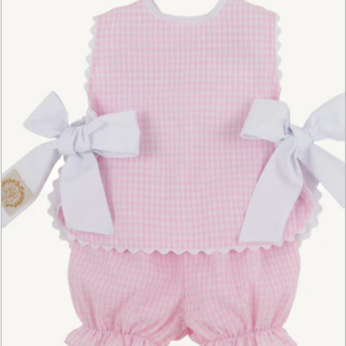 Talbott Tie Side - Pink Greenbriar Gingham with Worth Avenue White
